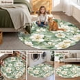 thumbnail image 5 of Round Rugs 3.3Ft, Sage Green Spring Floral Round Area Rug Washable Indoor Throw Carpet, Summer Botanical Farmhouse Soft Non Slip Circle Rug for Laundry Room Patio Home Decor Aesthetic, 5 of 8