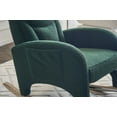 thumbnail image 2 of Nursery Rocking Chair with Two Side Pockets & Adjustable Footrest, Teddy Fabric Rocker with High Backrest, Modern Rocking Accent Chair for Living Room, Bedroom, Green, 2 of 9