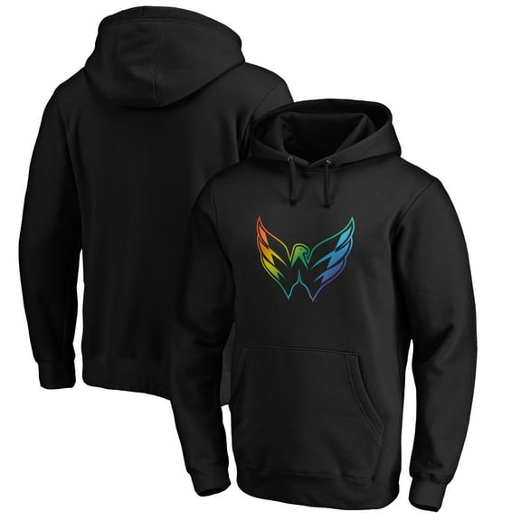 Men's Black Washington Capitals Team Pride Logo Pullover Hoodie