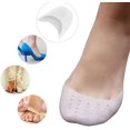 thumbnail image 4 of ChainPlus Silicone Gel Sock Pads - Toe Sleeves 2 Pair, Men, Women Big Toe Protection Cushion for Ball of Foot, Metatarsal, Ballet Pointe Cap, Morton's Neuroma,White, 4 of 7