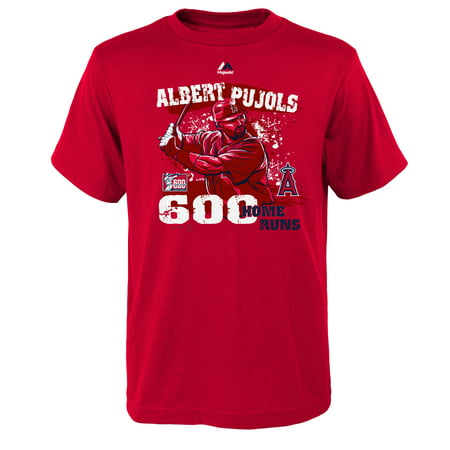 Albert Pujols Los Angeles Angels Majestic Youth 600 Home Runs T-Shirt -