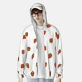 thumbnail image 4 of Daiia Hand Drawn Strawberry UPF 50+ Sun Protection Hoodie Jacket Lightweight Long Sleeve Sun Shirt for Women Men with Pocket Hiking Outdoor-3X-Large, 4 of 9