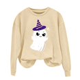 thumbnail image 1 of NMMUED Chandails d'Halloween pour Femmes, T-Shirts Surdimensionnés pour Femmes, Mignons Chandails d'Halloween pour Femmes, Chandails à Col Rond pour Femmes, Mignons Chandails d'Halloween pour Femmes, Beige TTG, 1 of 4