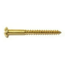 #6 x 1-1/2" Brass Slotted Round Head Wood Screws WSRB-129 (30 pcs.)
