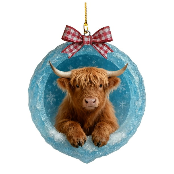 Colgante Decorativo Adornos Para Árbol De Navidad De Animales Del Bosque, Acrílicos, Con Estampado Animal, 2D, 8cm, Con Cordón Resistente Para Colgar (1 Unidad) Rkxzt