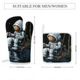 thumbnail image 2 of Funny Astronaut Oven Mitts And Pot Holders Sets of 4 Oven Gloves Set Potholders for Kitchen Cooking Baking Grilling Anti Scald Hot Pads And Heat Resistant, 2 of 6