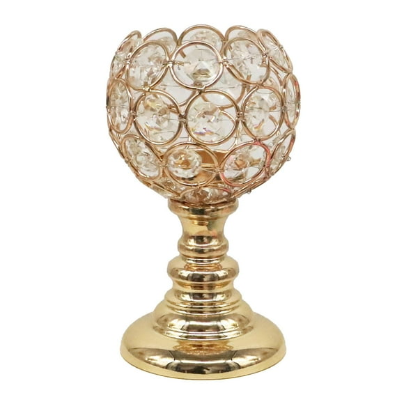 Candebros de cristal, candebros dorados pteado de , pequeña sa tipo buffet, decoración odas 5x15cm Dorado Colco Candelero de mosaico
