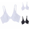 thumbnail image 4 of VBEWZET Women Plus‑Size Ultra‑Thin Floral Lace Underwire Bra Support Scalloped‑Edge Brassiere White 44, 4 of 5