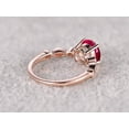thumbnail image 5 of 1.5 ct Red Ruby 6mm Round Cut And Moissanite Diamond Engagement Ring in 10k Rose Gold for her, 5 of 5