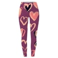 thumbnail image 4 of Women's Valentines Leggings Solid Pants with Hearts Printed Yoga Pants Tight Bottom Leggings Stretch Trousers for Womens B-Red M, 4 of 4