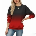 thumbnail image 5 of ICHUANYI Womens Casual Gradient Stripe Print Crewneck Sweatshirt Long Sleeve Tops Cute Pullover Loose Fit Hoodless Sweatshirts, 5 of 5
