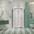 thumbnail image 2 of Pivot shower door, with 1/4" tempered glass , 34.75 in. x 72 in. Frameless Neo-Angle Pivot Shower Enclosure in Chrome., 2 of 11