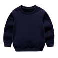 thumbnail image 4 of Fall Sweatshirt Outfits for kids, Girl Boy Long Sleeve pullover Tops and jogger Pants Set, solid color Athletic Sweatsuits Tracksuit Kids Sets 2 Piece Outfits Navy 6-7Y, 4 of 4