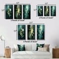 thumbnail image 4 of Designart "Tranquil Serenity Abstract in Turquoise and Gold I" Abstract Painting Wall Art Set Of 3 - Modern Gold Gallery Wall Set For Home Decor, 4 of 6