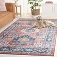 thumbnail image 5 of SAFAVIEH Arizona Reannon Oriental Polyester Machine Washable Area Rug, Blue/Rust, 8' x 10', 5 of 13