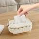 thumbnail image 5 of Cubierta de caja de pañuelos | Organizador de pañuelos de plástico ABS con soporte para teléfono celular - Dispensador de papel facial para cocina, baño, tocador, mesa de dormitorio | 7.48x4.72x3.93, 5 of 8