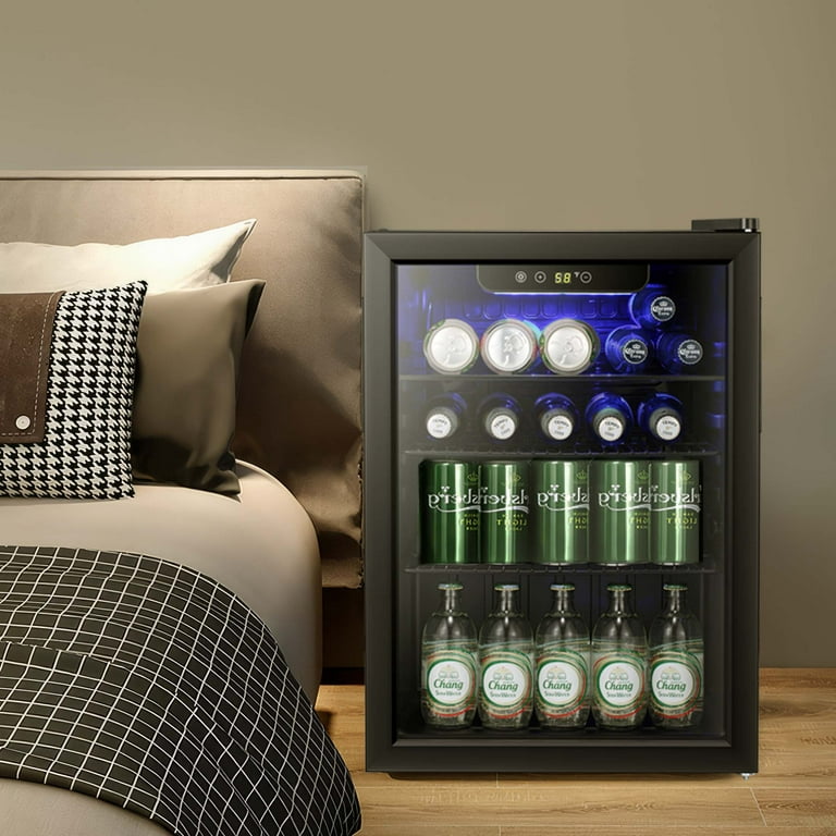 Okada 85 Can or 24 Bottles Beverage Refrigerator or Wine Cooler, Mini Fridge  with Glass Door for Beer, soda or Wine - Bed Bath & Beyond - 31136097