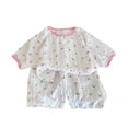 thumbnail image 2 of Bovxnpu Girls' Short Sets Kids Cotton Summer Solid Short Sleeve Crew Neck Shirt + Shorts 2-Piece Sets Summer Outfits, 2 of 5
