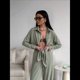 thumbnail image 4 of Conjuntos de 2 Piezas para Mujer: Conjuntos Casuales de Salón, Camisas de Larga con Botones y Pantalones de Pierna Verde M, 4 of 10