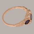 thumbnail image 4 of LBG British Made 18k Rose Gold Natural Amethyst & Diamond Womens Promise Ring - 33 size options - Size 10.75, 4 of 5