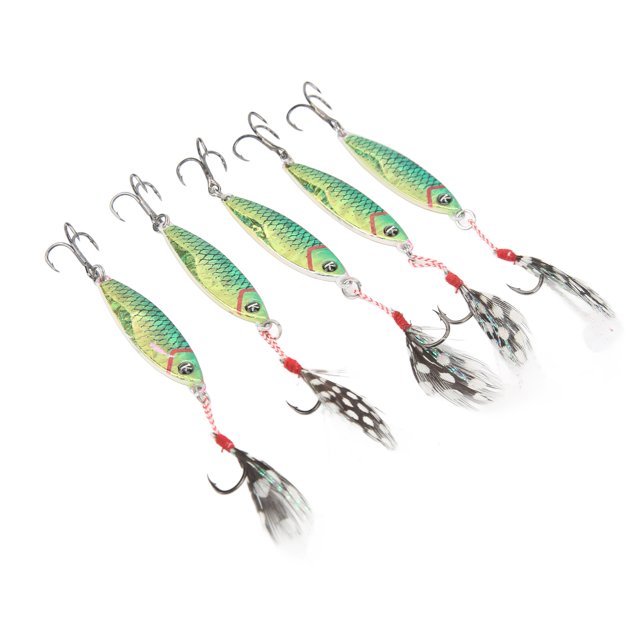 Señuelo de pesca Artificial, cebo de pesca realista con anzuelo triple para agua salada, Esmeralda de agua dulce, 5 uds.