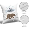 thumbnail image 4 of Bear Pillow Covers 20x20'''' Baby Little Adventurer in Navy Grey and Aqua Boy Decorative Pillow Case Set of 2 Little Explorer Pillow Cushion Cover for Couch Sofa, 4 of 6