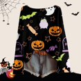 thumbnail image 3 of Halloween Sweaters for Women Long Sleeve Funny Print Crewneck Drop Shoulder Oversized Pullover Sweater Knit Tops, 3 of 4