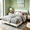 White1, variant on Gewnee King Size Upholstered Platform Bed Frame with Headboard,Sturdy Wood Slats & Center Support,No Box Spring Needed,Easy Assembly,Black