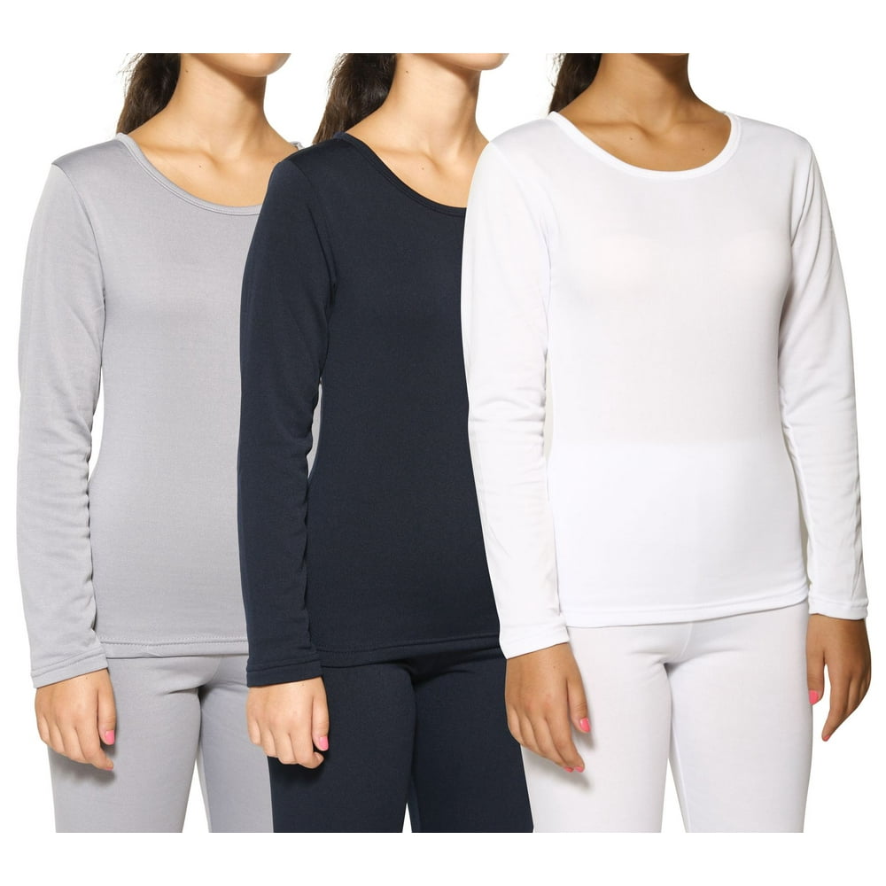 Real Essentials 3Pack Ladies FleeceLined Thermal Shirts (SXL)