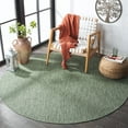 thumbnail image 3 of SAFAVIEH Beach House Jacinth Solid Indoor/Outdoor Area Rug, Green, 6'7" x 6'7" Round, 3 of 16