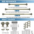 thumbnail image 4 of Urbanest Adjustable Double Curtain Rod Set Door Knob Flat Button Finials – 1″ Front & 3/4 Back Rod With Antique Brass Rod, 28–48 Inches, 4 of 6