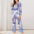 thumbnail image 3 of Kll Merry Christmas Print Women'S Long Sleeve Pajamas With Pants Sleepwear Loungewear 2 Set-Large, 3 of 9