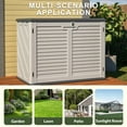 thumbnail image 4 of Thanaddo Weather-Resistant Horizontal Storage Shed, 28 Cu.Ft Large Lockable Outdoor Storage Cabinet, Heavy-Duty Thick HDPE Plastic Unit for Backyard, Patio & Garden (Ivory White), 4 of 12