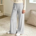 thumbnail image 5 of Asgosdo Wide Leg Pants for Teen Girls High Elastic Waisted Striped Baggy Casual Soft Fall Lounge Pants Size 4-16Y, 5 of 6