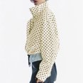 thumbnail image 4 of Women's Casual Polka Dot Pocket Short Jacket, A Stylish and Practical Outerwear for Everyday Use,Beige,L, 4 of 7