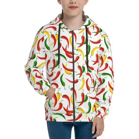 

Hoodies for Teen Girls Boys bell Pepper colorful Long Sleeve Youth Kids Essentials Zip Up Hoodie Lghtweight Fashion Hoodies & Sweatshirts Jacket Fall Winter Outfits Tops