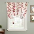 thumbnail image 2 of Butterfly Flower Balloon Curtains for Living Room/French Door, Farmhouse Vintage Country Pink Floral Tie Up Curtains 63 Inch Length Energy Saving Kitchen Curtains Shades for Windows 42"x63", 2 of 8