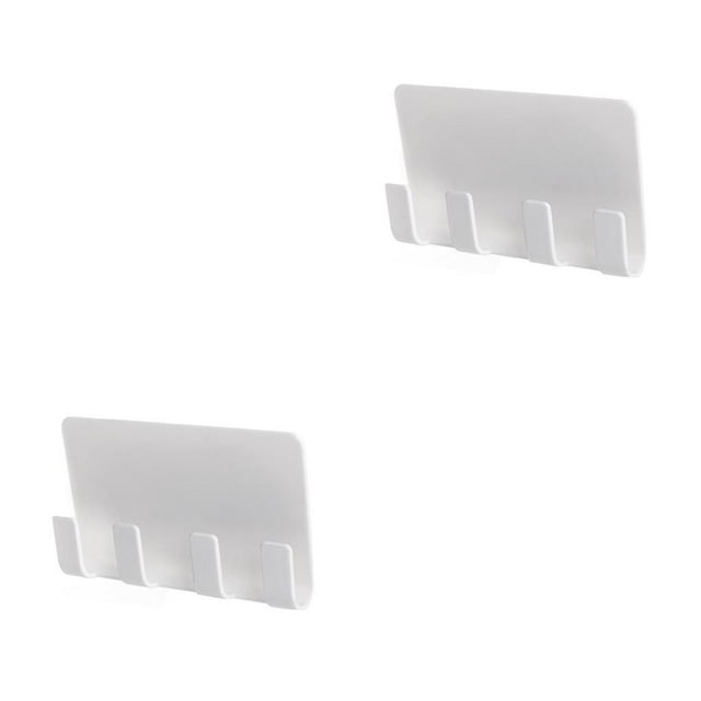 Decodeary Stick Mobile Phone Holder Charging Rack Shelf Wall Stand Bracket Storage Hook white 2Set