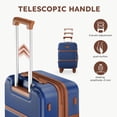 thumbnail image 6 of Gowill 4 Piece Luggage Set 27/23/19/14 inch Hardshell Lightweight Carry-on and Checked Suitcase with Spinner Wheels.Navy Tan, 6 of 12