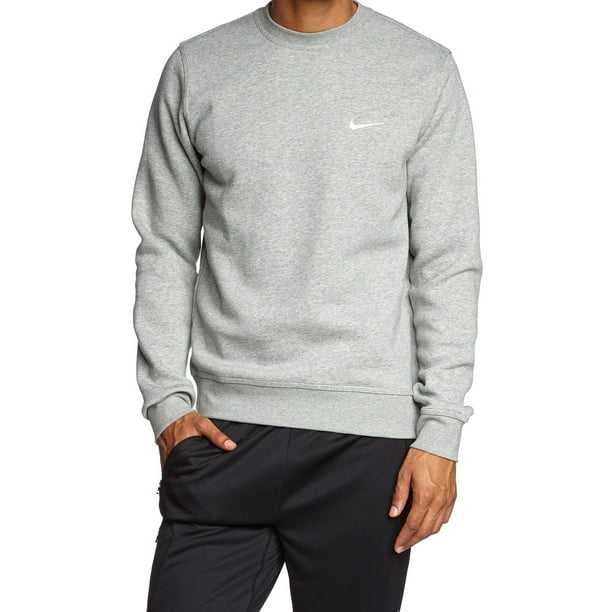 nike swoosh logo crew neck sweat in grey