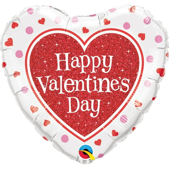 18 inch Valentine'S Red Glitter Heart Foil Mylar Balloon - Party Supplies Decorations