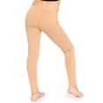 thumbnail image 3 of Stretch Is Comfort Stretchy Girl's Cotton Leggings Beige Small, 3 of 6