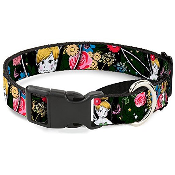 Buckle-Down "Tinker Bell Poses Sleeping Floral Collage" Martingale Dog Collar