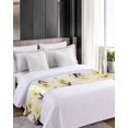 thumbnail image 4 of Bed Runner Scarf Cal King Size, Yellow Flower Stain Bed Runners & Scarves for Foot of Beds, Farmhosue Country Vintage Butterfly Floral Decorative Bedding Runner Scarf for Hotel 102 x20 Inch, 4 of 6