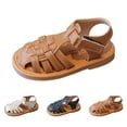 thumbnail image 4 of Siilsaa Kids Sandals Girls Girl's Leather Closed Toe Outdoor Sport Sandals Brown,1, 4 of 6