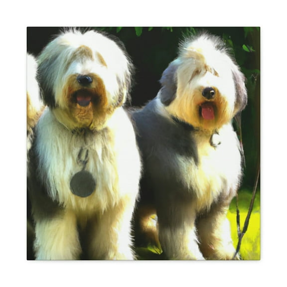 English Sheepdog Portrait - Canvas