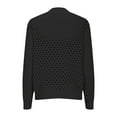 thumbnail image 4 of WRKEKC Spring Laser-Cut Openwork Knit Jacket Full Zip Long Sleeve Transitional Poly-Wool Blend Urban Layers for Women Black L, 4 of 5