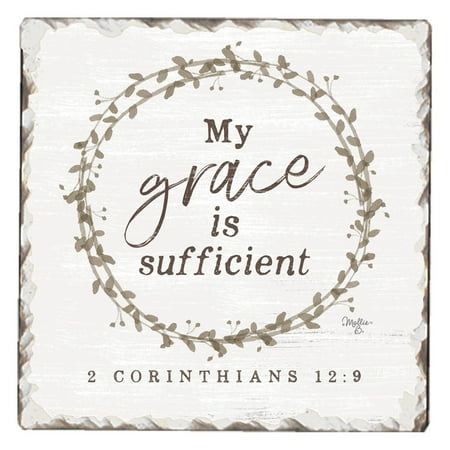 

CounterArt My Grace is Sufficient Single Inspirational Absorbent Stone Tumbled Tile Coaster 1 Pack