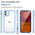 thumbnail image 2 of Feishell Clear Case for iPhone 11 6.1 inch,Shockproof Hybrid Soft TPU Bumper Anti-Scratch Hard Acrylic Back Transparent Slim Phone Case Cover for iPhone 11,Blue, 2 of 8