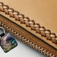 thumbnail image 3 of Fantasy Mushroom Forest Path Faux Leather Square Keychain, 3 of 7
